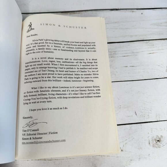 Luminous Silvia Park Advance Reader Copy ARC Proof 2025 Simon & Schuster - Picture 3 of 5